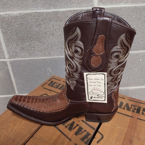Shoes Jw Boot Company Holland Toe Genuine Ostrich Leg Leather Mens